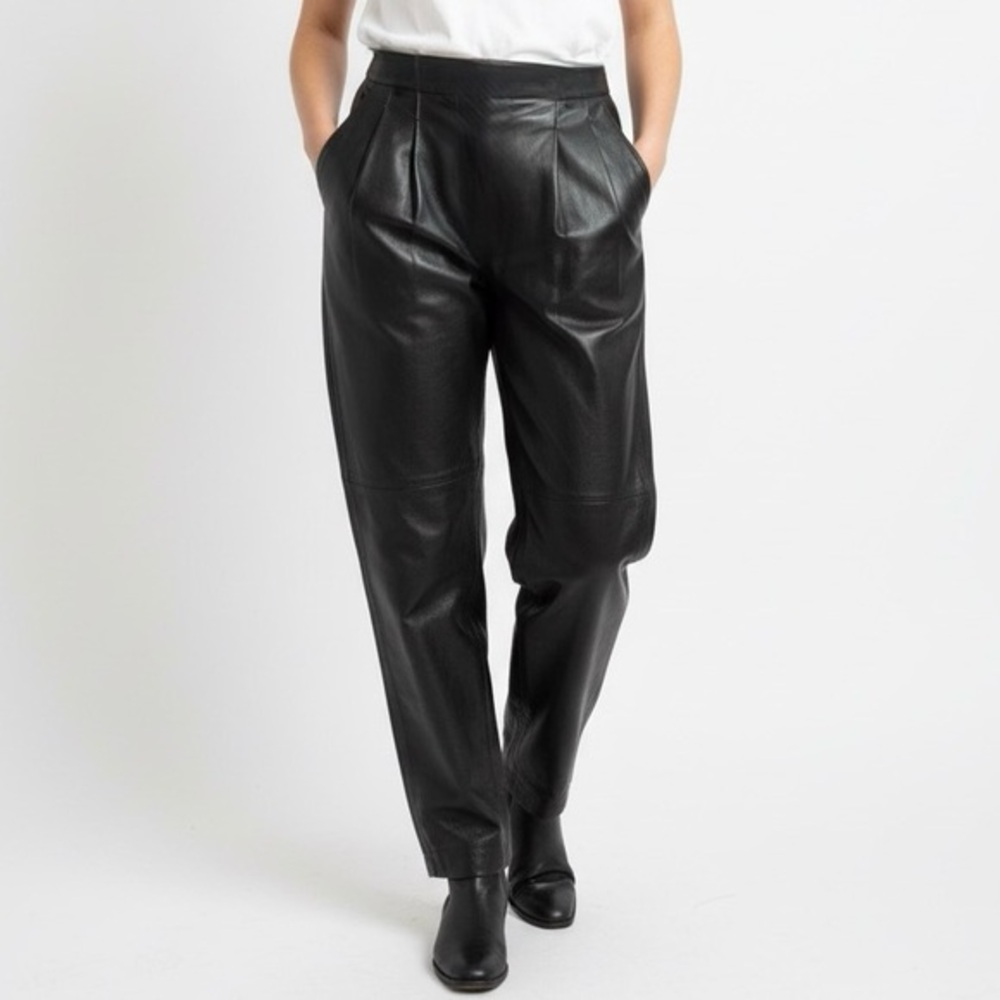 Vintage Lillie Rubin 80s Leather Pleated Pants with pockets size XS/ S